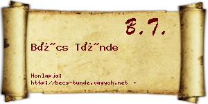 Bécs Tünde névjegykártya