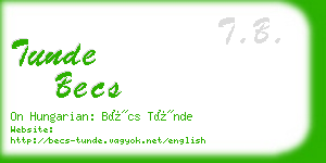 tunde becs business card